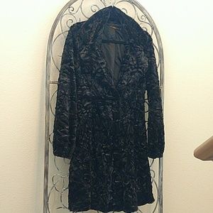 Black crushed velvet coat
